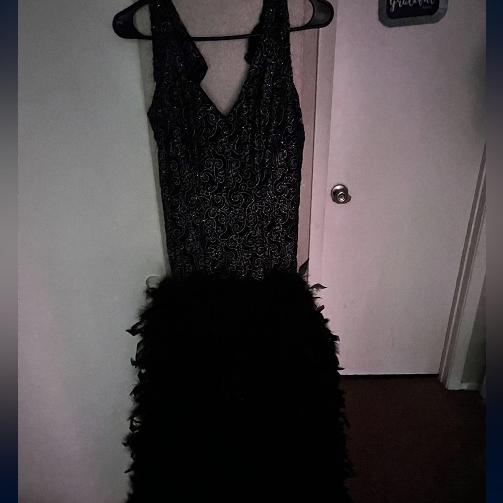 black hand sewn dress